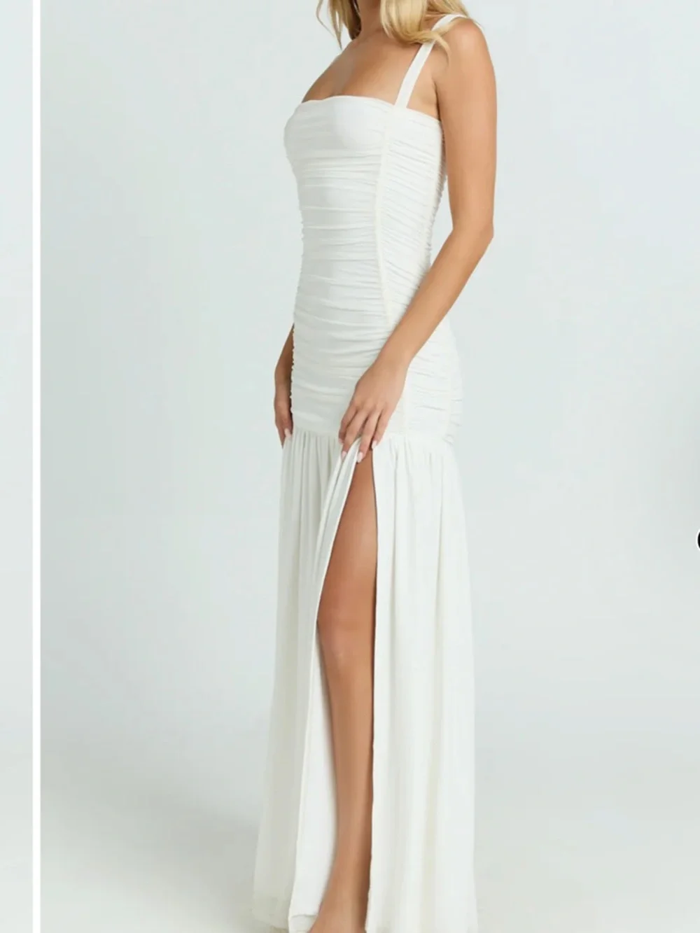 Showpo Cardi Maxi Dress - White - Picture 4 of 6